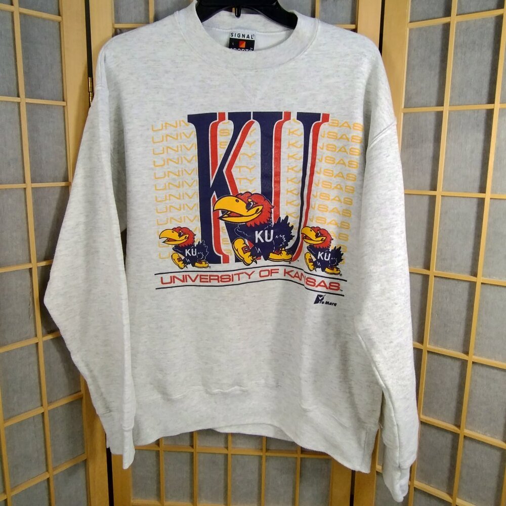 VTG Signal Sports University of Kansas Jayhawks Sweatshirt Size L